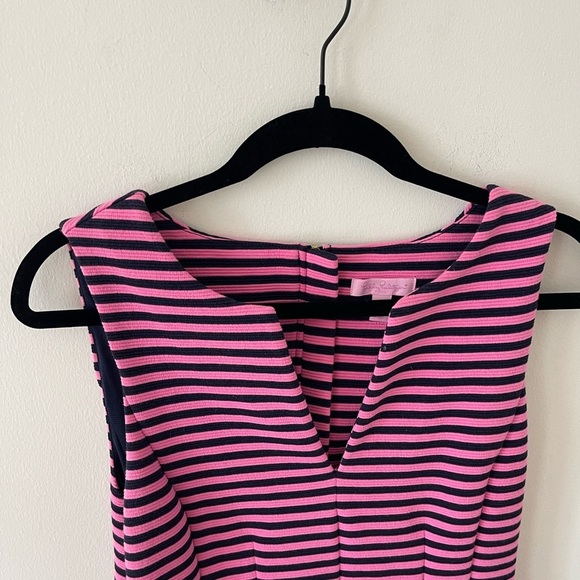 Lilly Pulitzer Pink Blue Striped Dress - Picture 2 of 5
